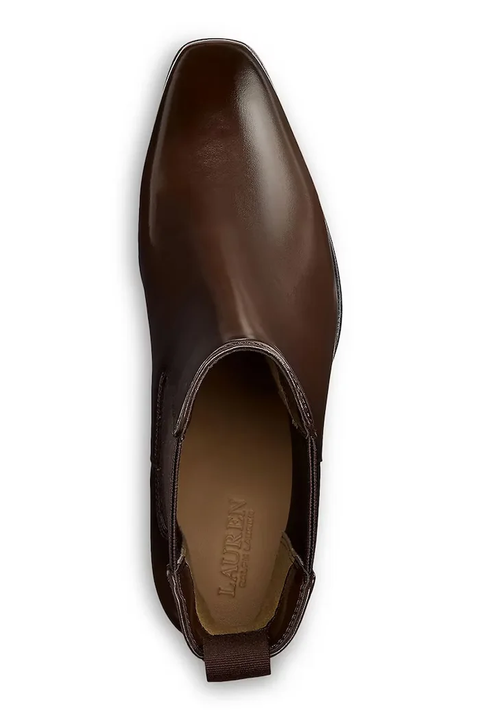 Lauren Ralph Lauren боти челси дамски от кожа Rlyn Bte Hl кафяви 802P12049002