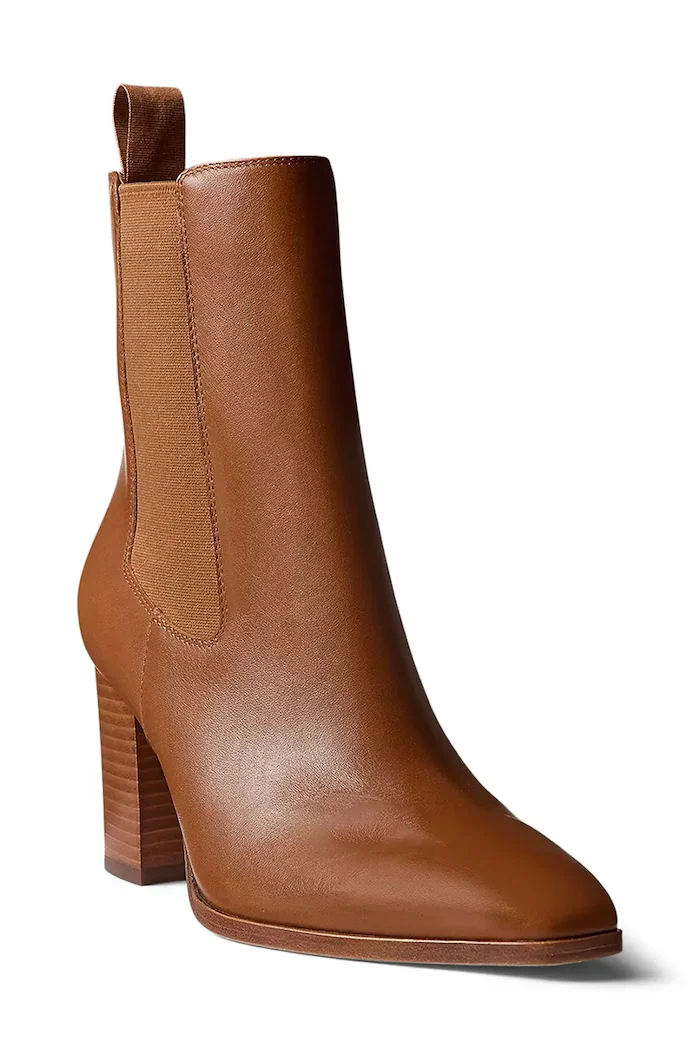 Lauren Ralph Lauren боти челси дамски от кожа Rlyn Bte Hl кафяви 802P15661001