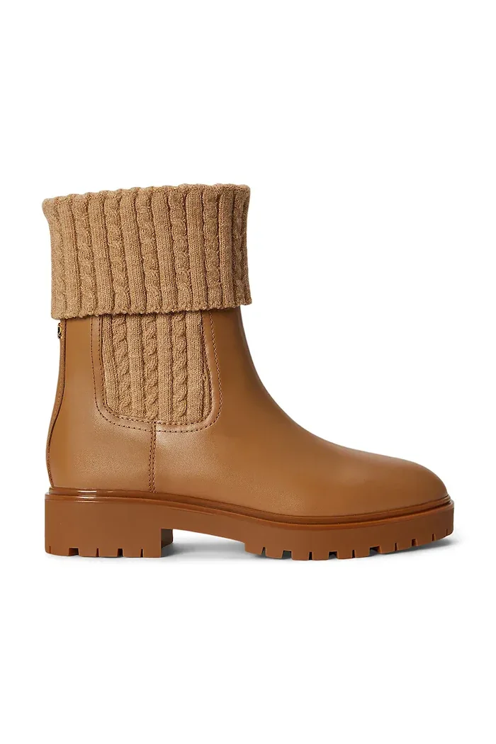 Lauren Ralph Lauren боти дамски от кожа Allyson Cbl кафяви 802P17088002