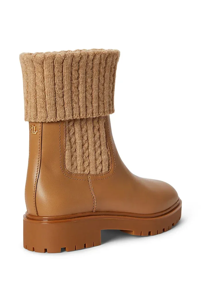 Lauren Ralph Lauren боти дамски от кожа Allyson Cbl кафяви 802P17088002
