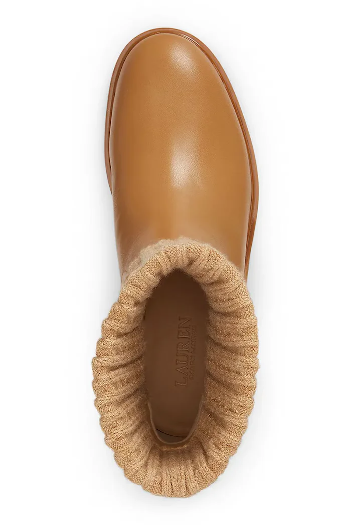 Lauren Ralph Lauren боти дамски от кожа Allyson Cbl кафяви 802P17088002