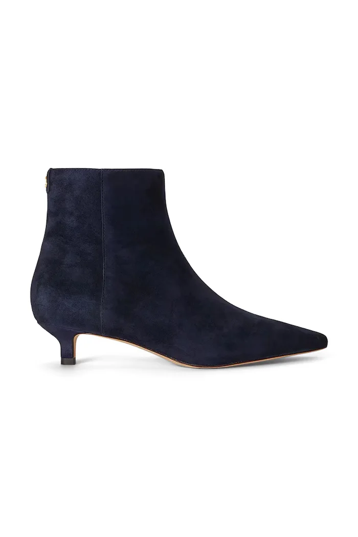 Lauren Ralph Lauren боти дамски от велур Frncsa Bt Hl тъмносини 802P15722004