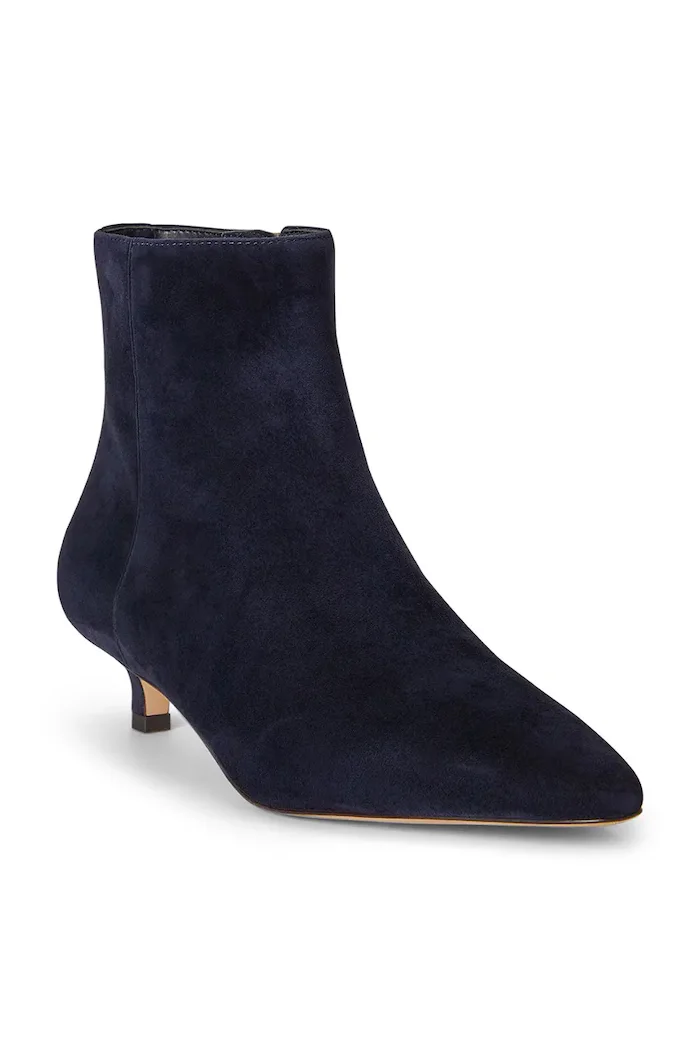 Lauren Ralph Lauren боти дамски от велур Frncsa Bt Hl тъмносини 802P15722004