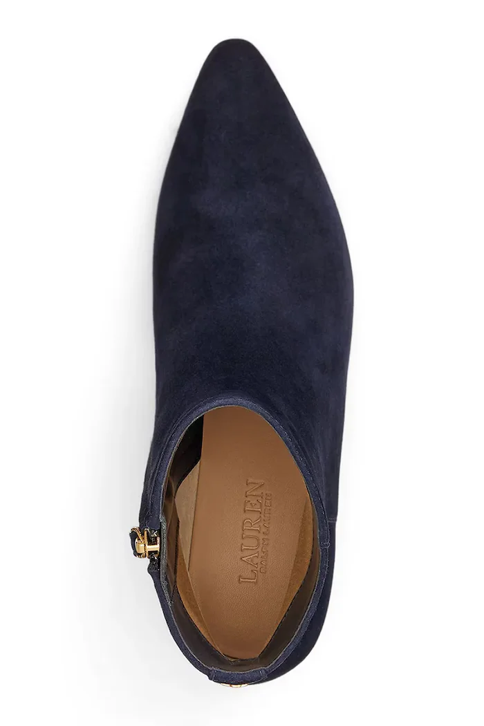 Lauren Ralph Lauren боти дамски от велур Frncsa Bt Hl тъмносини 802P15722004