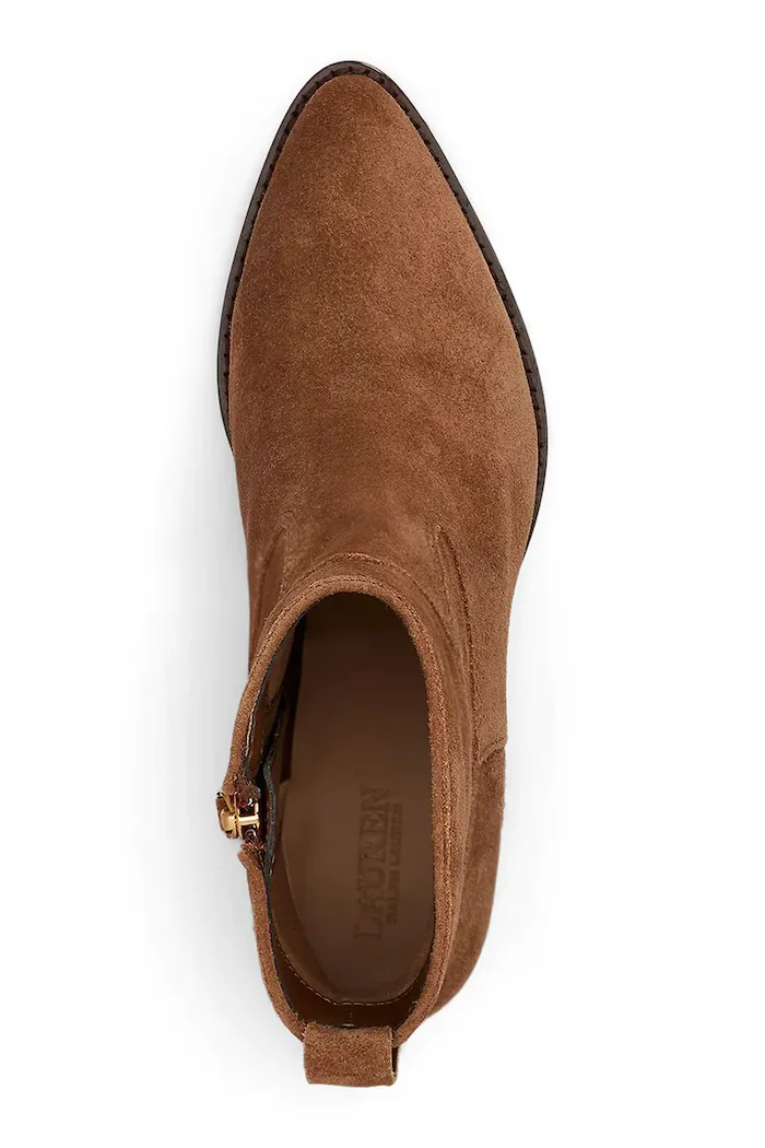 Lauren Ralph Lauren боти дамски от велур Harpher кафяви 802974389002
