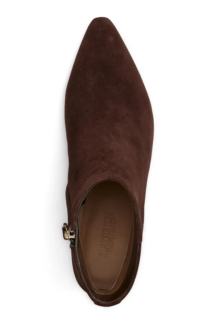 Lauren Ralph Lauren боти с тънък ток дамски от велур Frncsa Bt Hl кафяви 802P15722002
