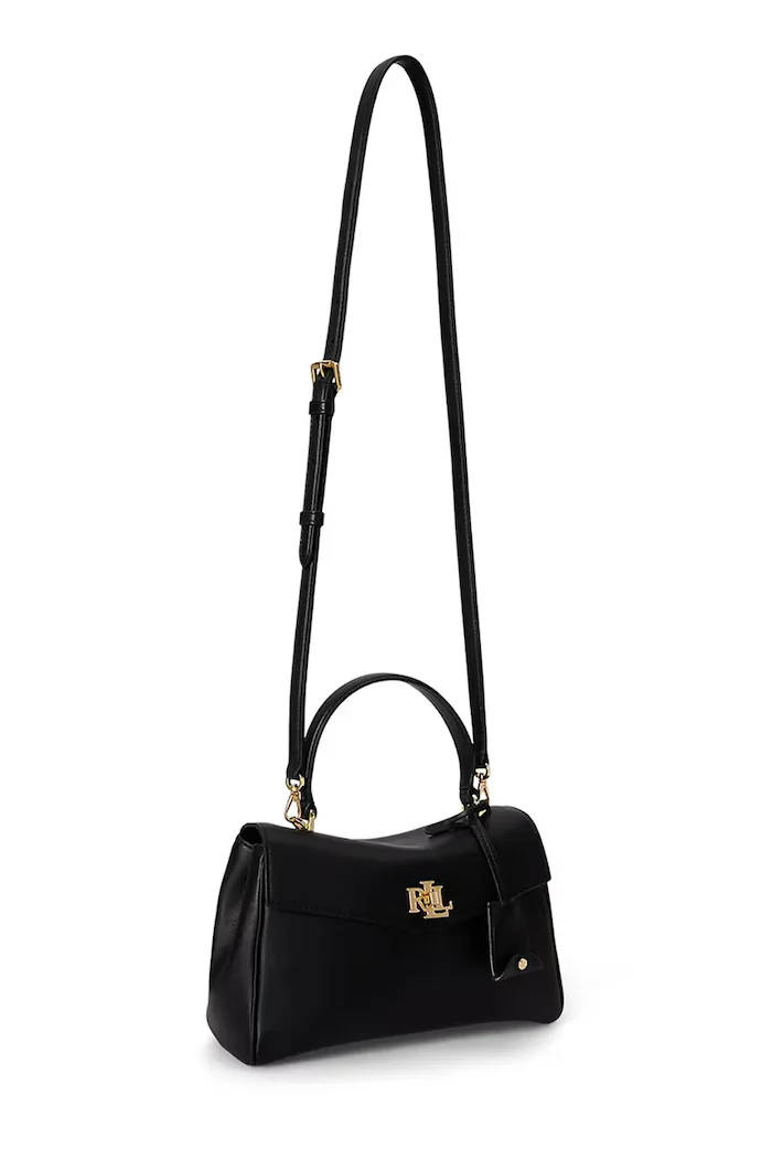 Lauren Ralph Lauren чанта crossbody дамска от кожа черна 431P15611