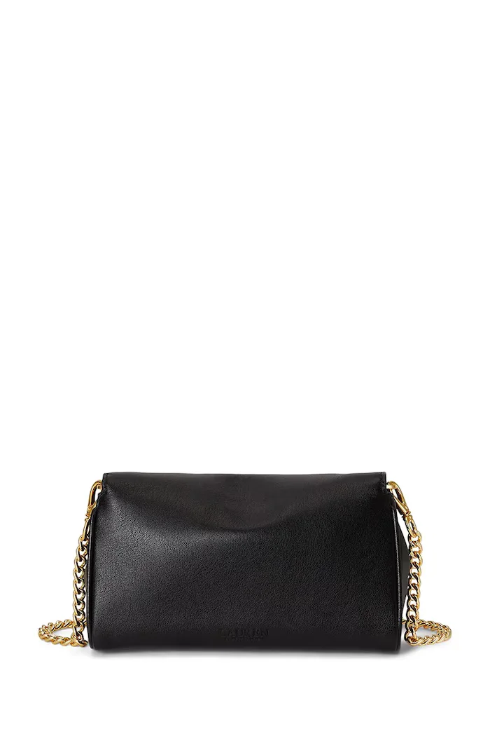 Lauren Ralph Lauren чанта crossbody дамска от кожа черна 432P11743