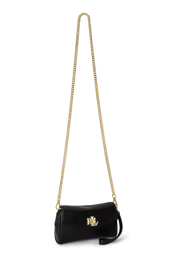 Lauren Ralph Lauren чанта crossbody дамска от кожа черна 432P11743