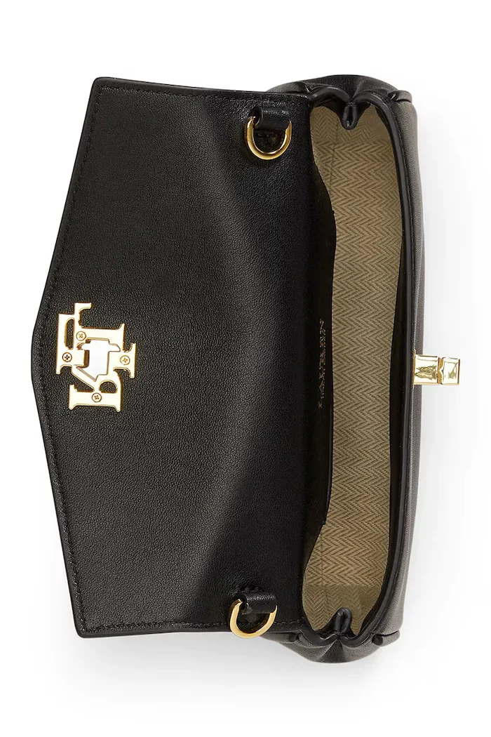 Lauren Ralph Lauren чанта crossbody дамска от кожа черна 432P11743