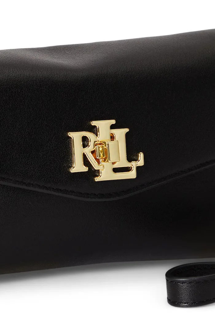 Lauren Ralph Lauren чанта crossbody дамска от кожа черна 432P11743