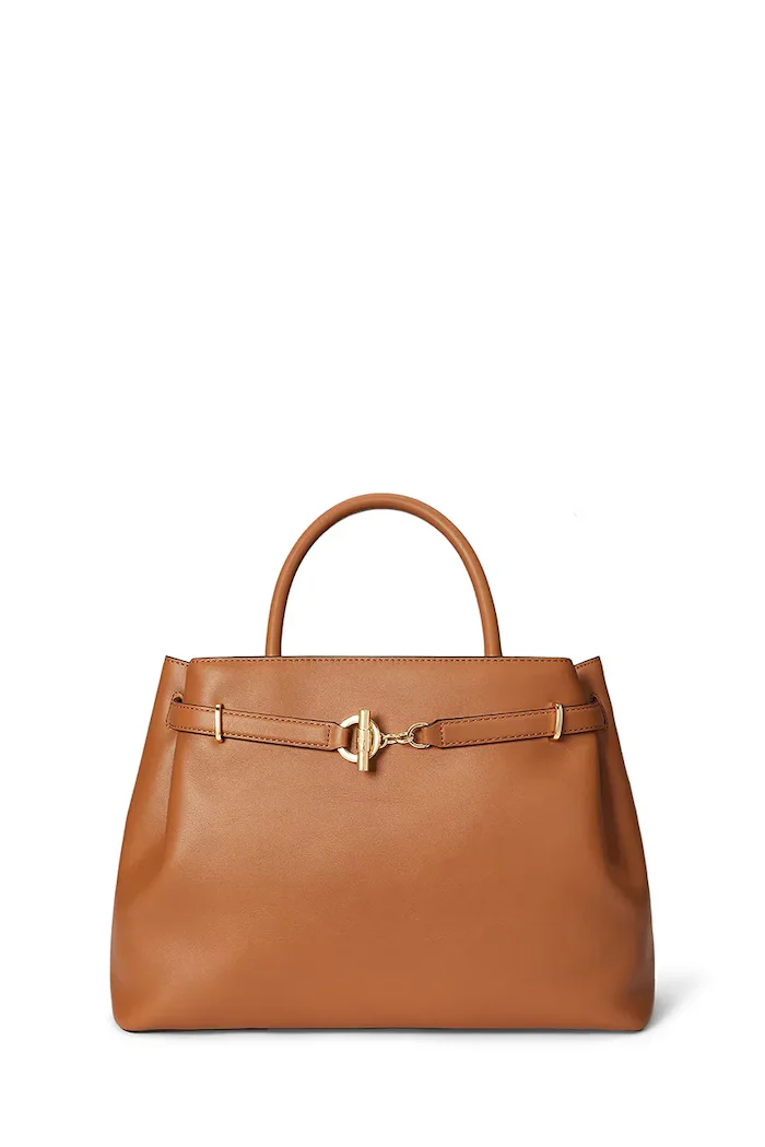 Lauren Ralph Lauren чанта crossbody дамска от кожа кафява 431P03417