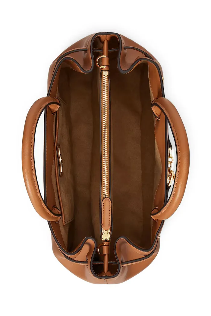 Lauren Ralph Lauren чанта crossbody дамска от кожа кафява 431P03417