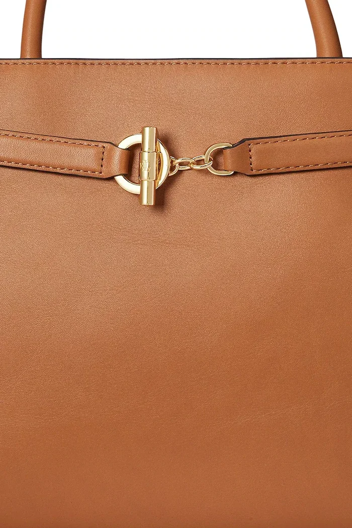 Lauren Ralph Lauren чанта crossbody дамска от кожа кафява 431P03417