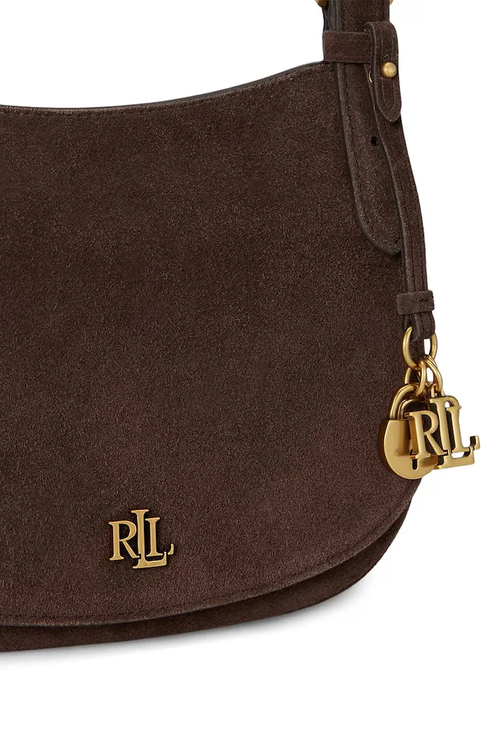 Lauren Ralph Lauren чанта crossbody дамска от велур кафява 431P15642