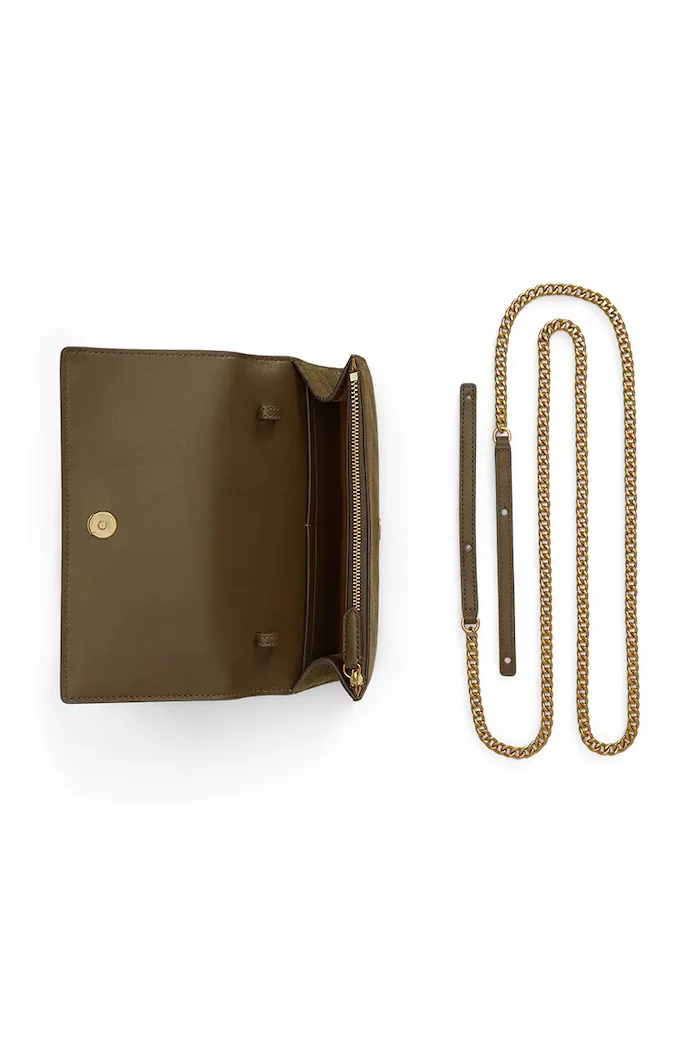 Lauren Ralph Lauren чанта crossbody дамска от велур зелена 432P15691