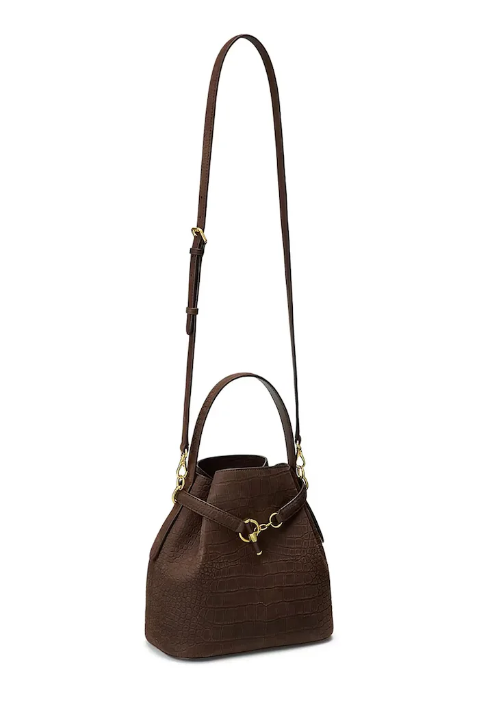 Lauren Ralph Lauren чанта дамска от кожа кафява 431P18459