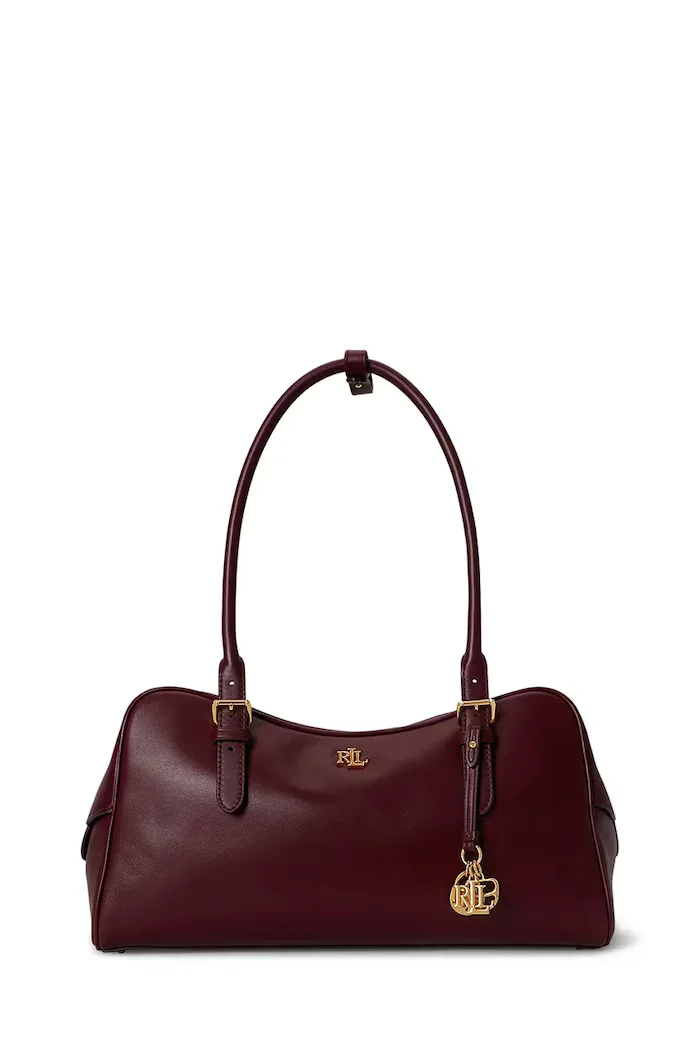 Lauren Ralph Lauren чанта тип багета дамска от кожа бордо 431P06068