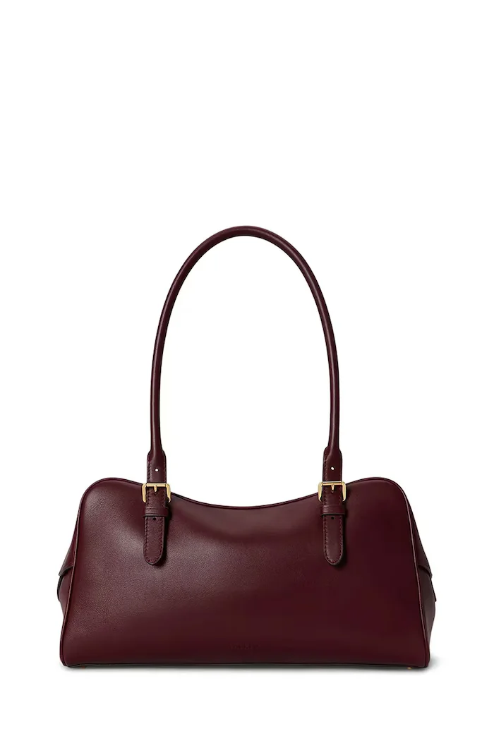 Lauren Ralph Lauren чанта тип багета дамска от кожа бордо 431P06068