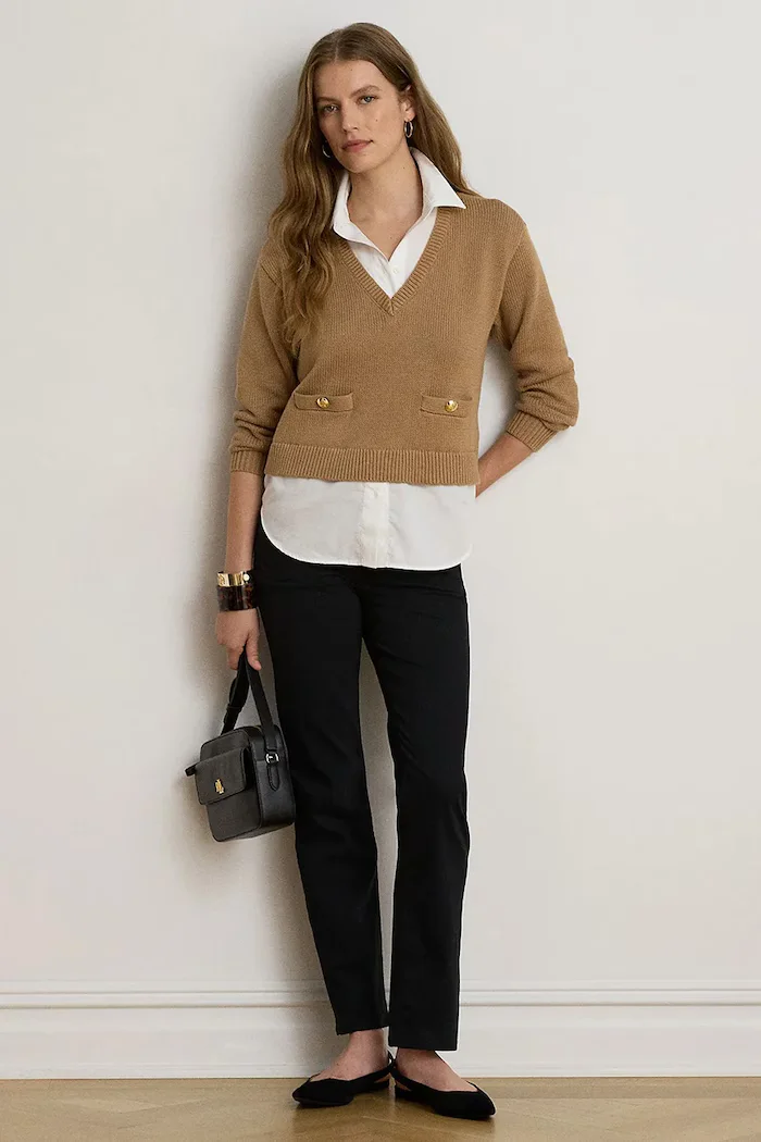 Lauren Ralph Lauren дънки straight дамски черни 200B32887