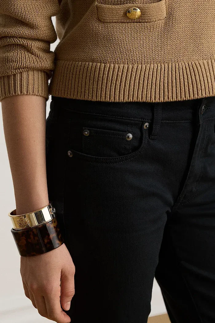 Lauren Ralph Lauren дънки straight дамски черни 200B32887