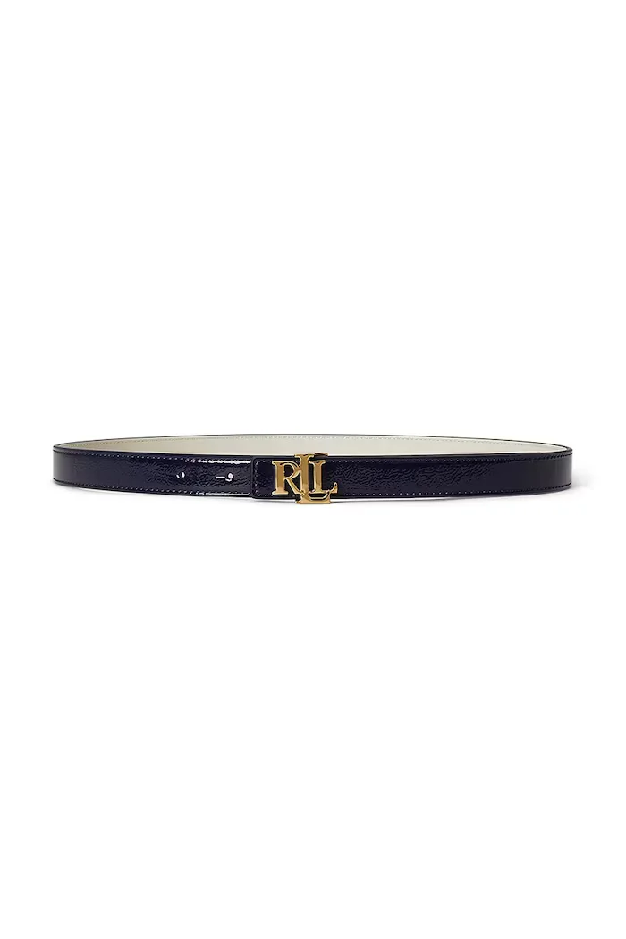 Lauren Ralph Lauren двустранен дамски колан от кожа тъмносин 412P10210