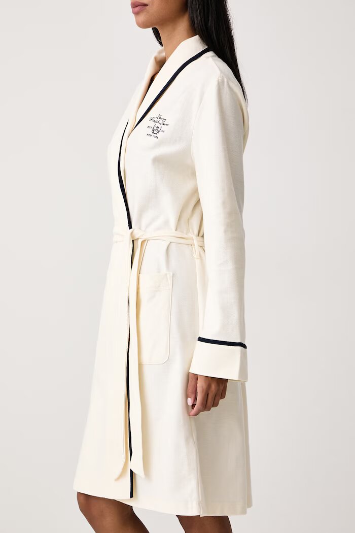 Lauren Ralph Lauren халат дамски от памук бежов ILN42568