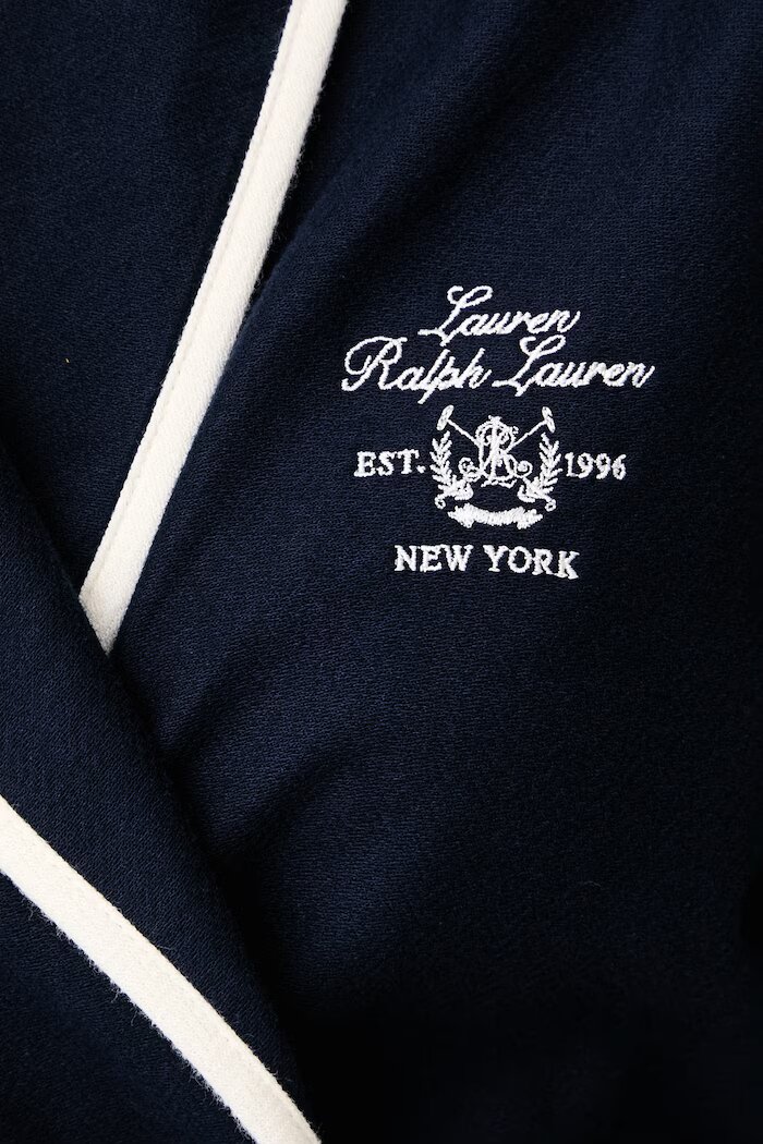 Lauren Ralph Lauren халат дамски от памук тъмносин ILN42568