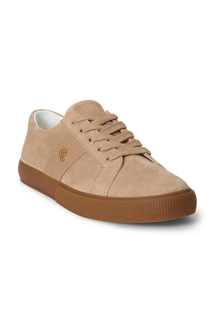 Lauren Ralph Lauren Janson II маратонки дамски от кожа бежови 802868344008