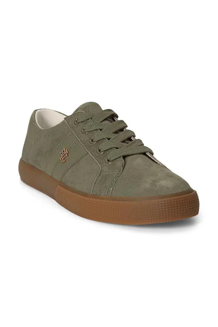 Lauren Ralph Lauren Janson II маратонки дамски от кожа зелени 802868344007