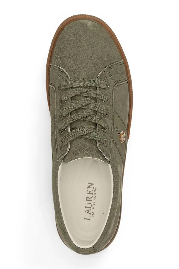Lauren Ralph Lauren Janson II маратонки дамски от кожа зелени 802868344007
