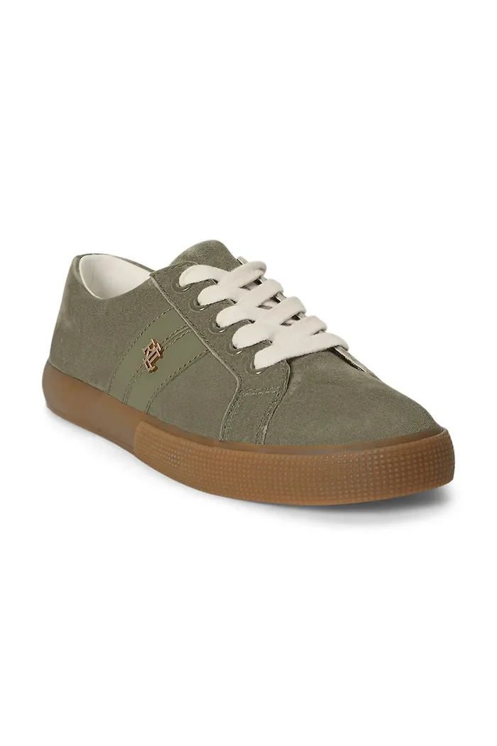 Lauren Ralph Lauren Janson II маратонки дамски от кожа зелени 802868344007