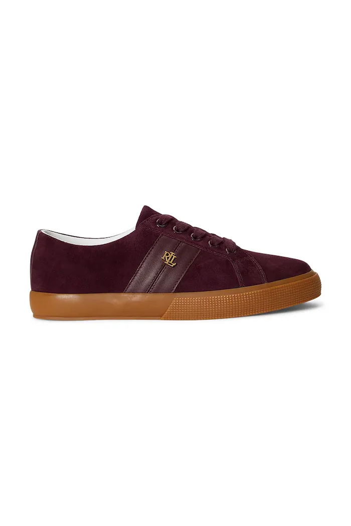 Lauren Ralph Lauren Janson II маратонки дамски от велур бордо 802868344010