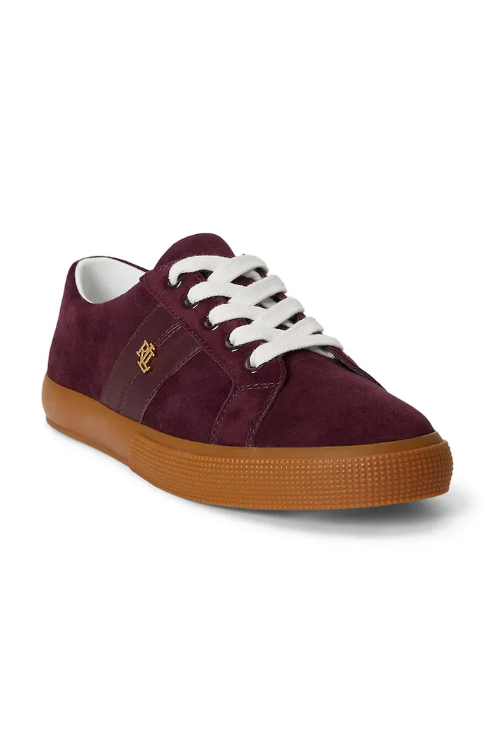 Lauren Ralph Lauren Janson II маратонки дамски от велур бордо 802868344010