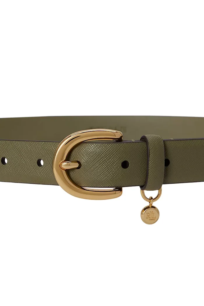 Lauren Ralph Lauren колан дамски от кожа зелен 412802952