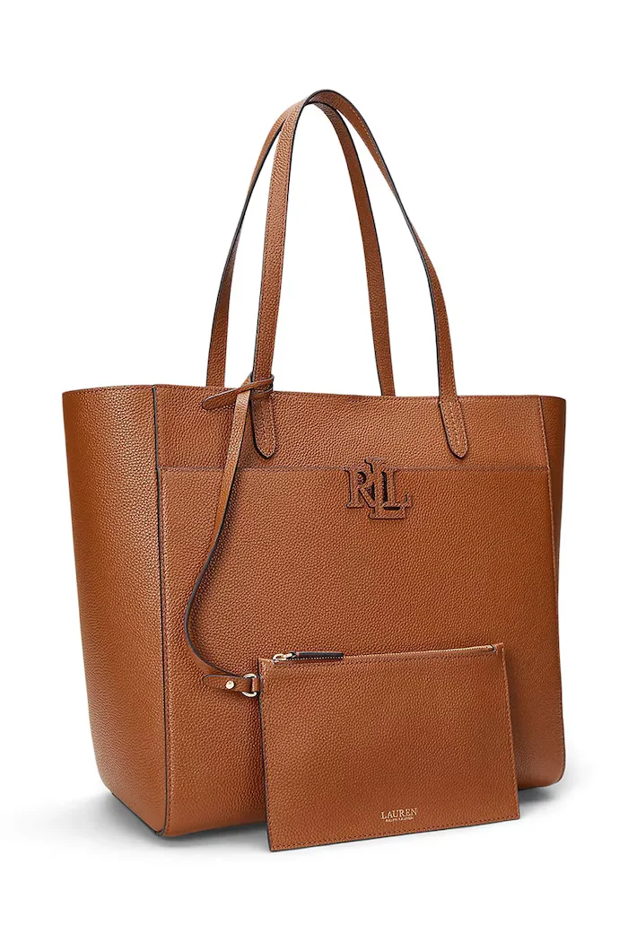 Lauren Ralph Lauren Кожена чанта в кафяво 431960183