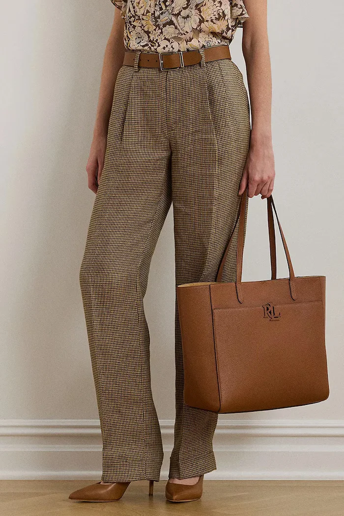 Lauren Ralph Lauren Кожена чанта в кафяво 431960183