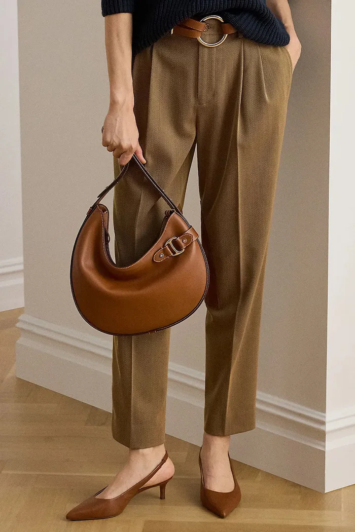 Lauren Ralph Lauren Кожена чанта в кафяво 431980156