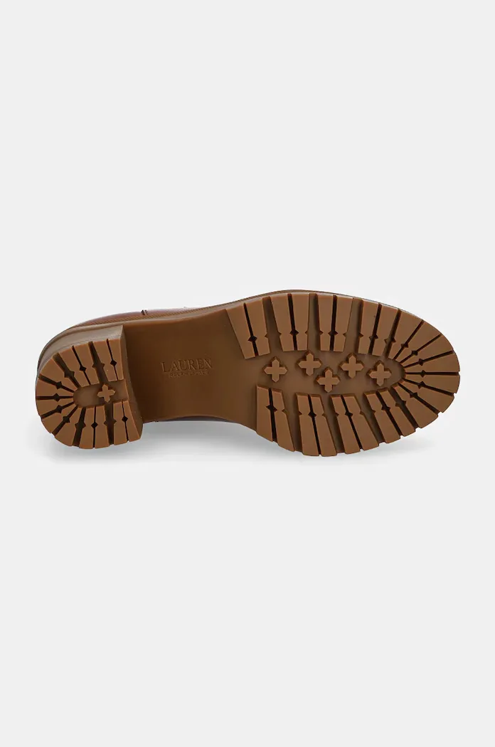 Lauren Ralph Lauren Кожени боти челси Cailie в кафяво с дебел ток 802937825002