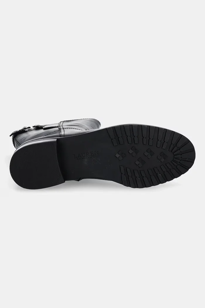 Lauren Ralph Lauren Кожени боти Tasha Mid в черно с равна подметка 802P06251001