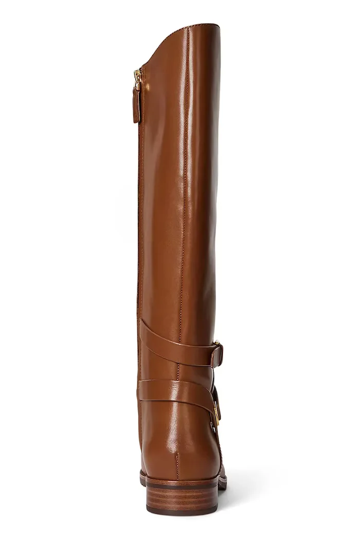Lauren Ralph Lauren Кожени ботуши Collins Tll в кафяво с равна подметка 802974384001