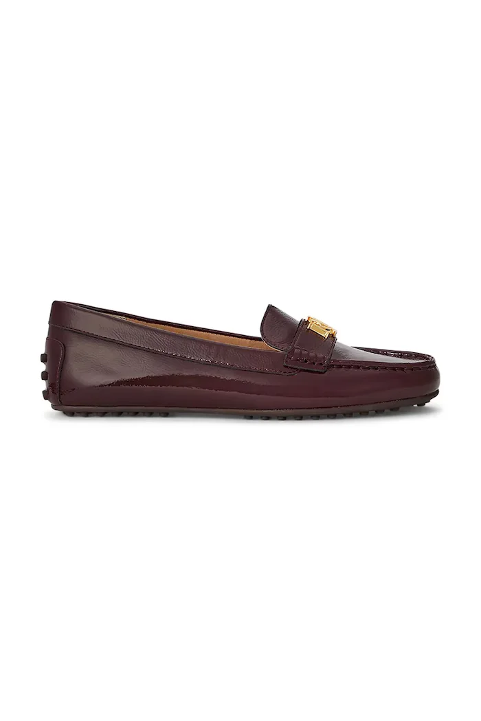 Lauren Ralph Lauren Кожени мокасини Barnsbury в бордо с равна подметка 802P04390002
