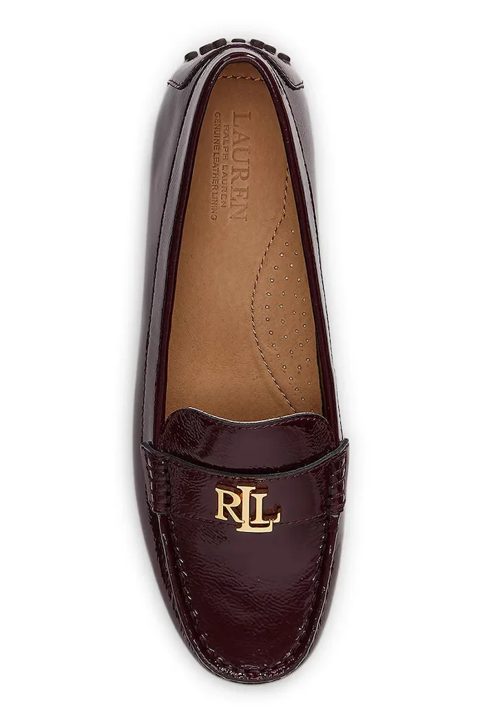 Lauren Ralph Lauren Кожени мокасини Barnsbury в бордо с равна подметка 802P04390002