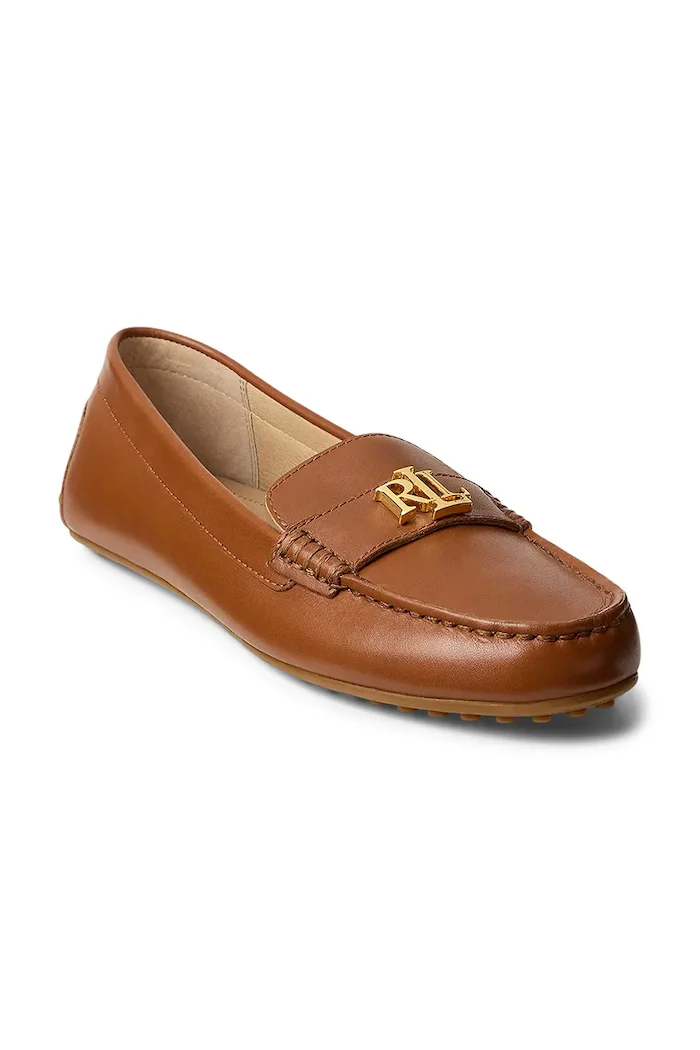 Lauren Ralph Lauren Кожени мокасини Barnsbury в кафяво с равна подметка 802P09040002