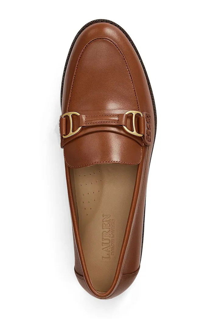 Lauren Ralph Lauren Кожени мокасини Tasha Loafer в кафяво с равна подметка 802P02121002