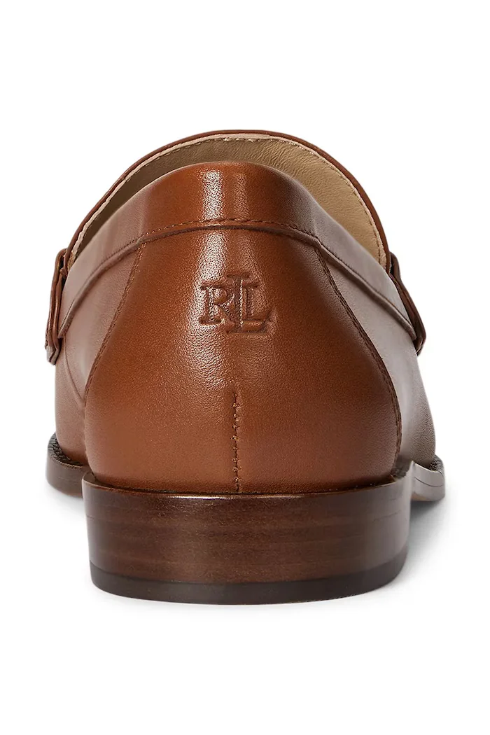 Lauren Ralph Lauren Кожени мокасини Tasha Loafer в кафяво с равна подметка 802P02121002
