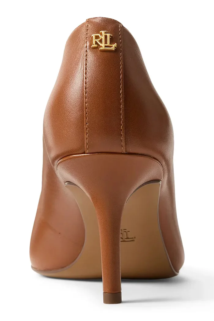 Lauren Ralph Lauren Кожени обувки с тънък ток Lanette в кафяво 802P09031002