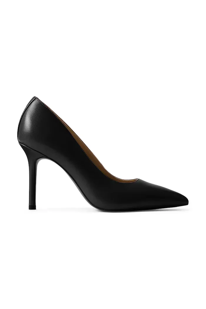 Lauren Ralph Lauren Кожени обувки с тънък ток Lindella II в черно 802P09032001