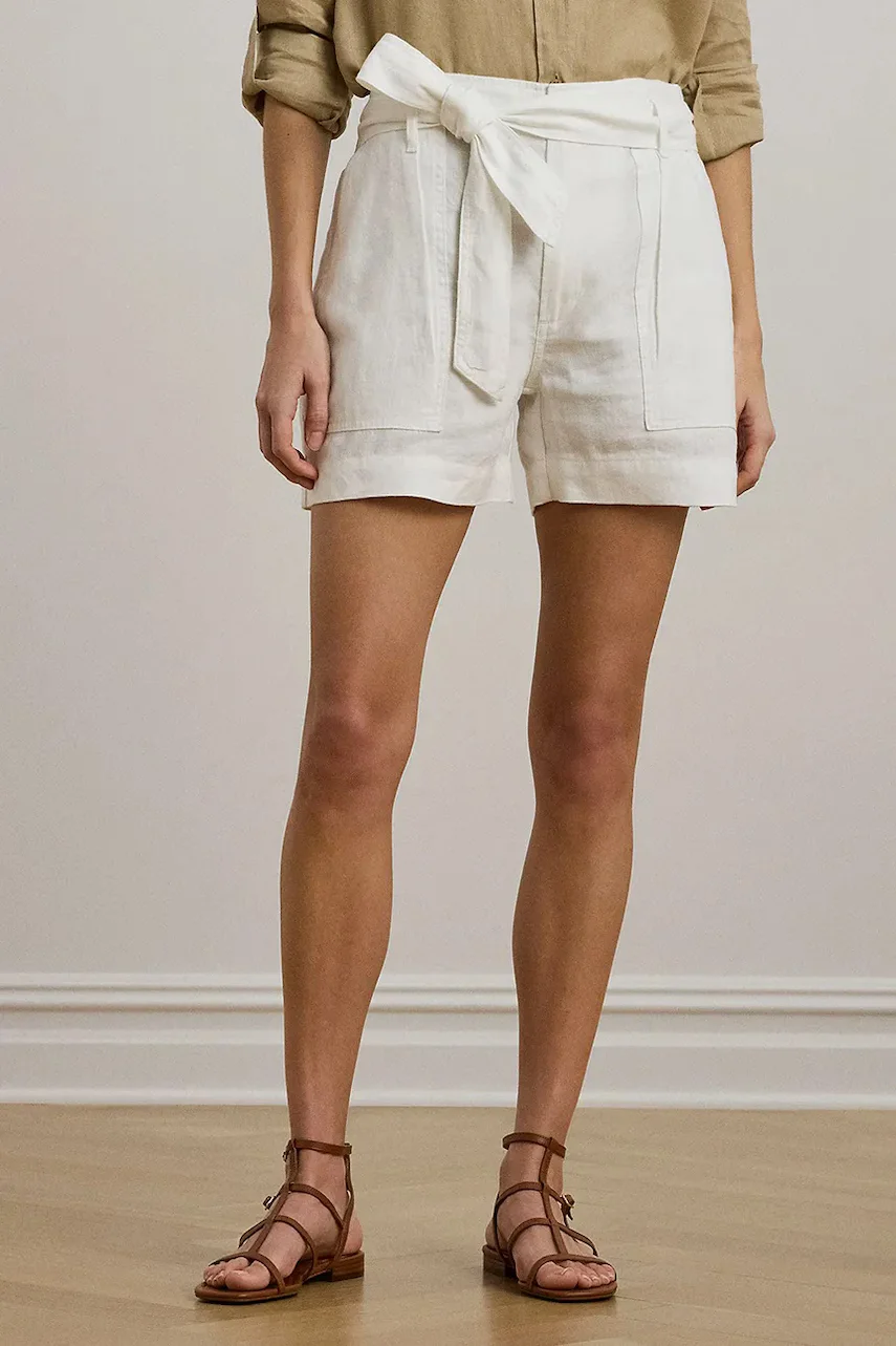 Lauren Ralph Lauren Ленен къс панталон Lauren Ralph