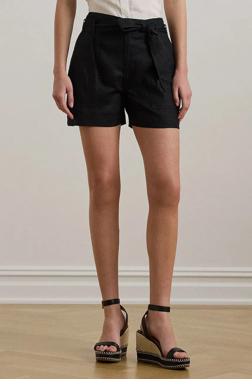 Lauren Ralph Lauren Ленен къс панталон Lauren Ralph